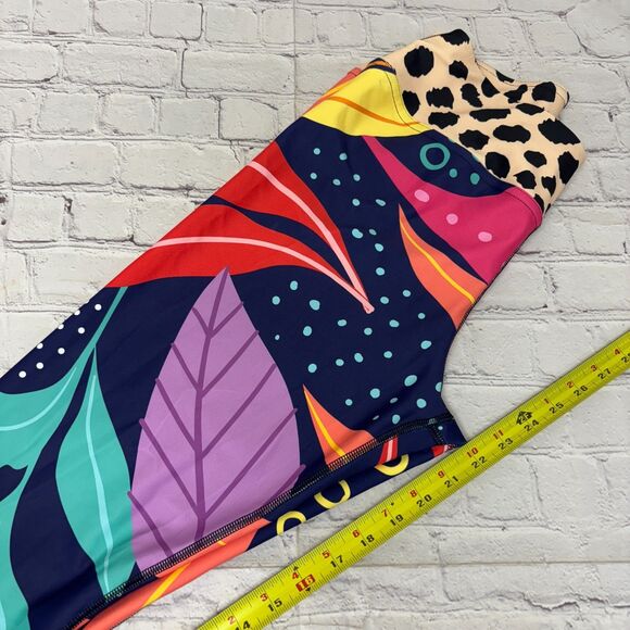 Loony Legs Women Leggings Size XL X-Large Colorful Artsy Tropical D044 -7 - Picture 7 of 16